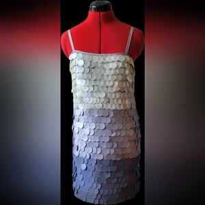 Elegant Sequin Mini Dress - Cream and Gray